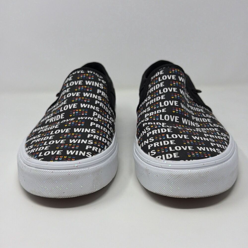 Vans Asher Pride Love Wins Women's Slip-On Shoes Black Multicolor Size 9.5 - Picture 14 of 16